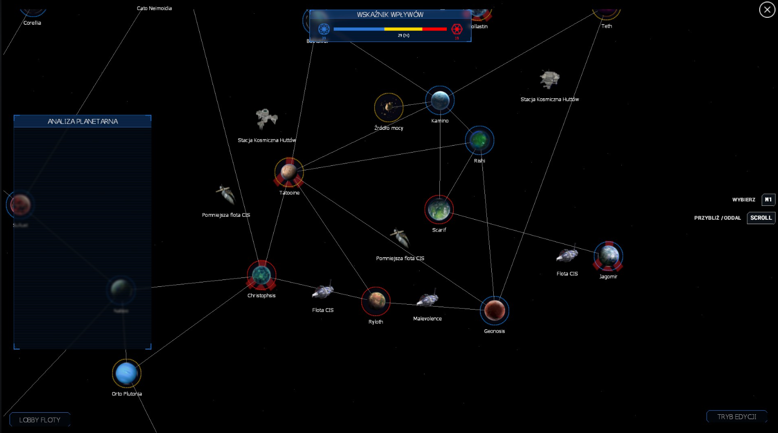 Mapa galaktyki w projekcie Star Wars RP